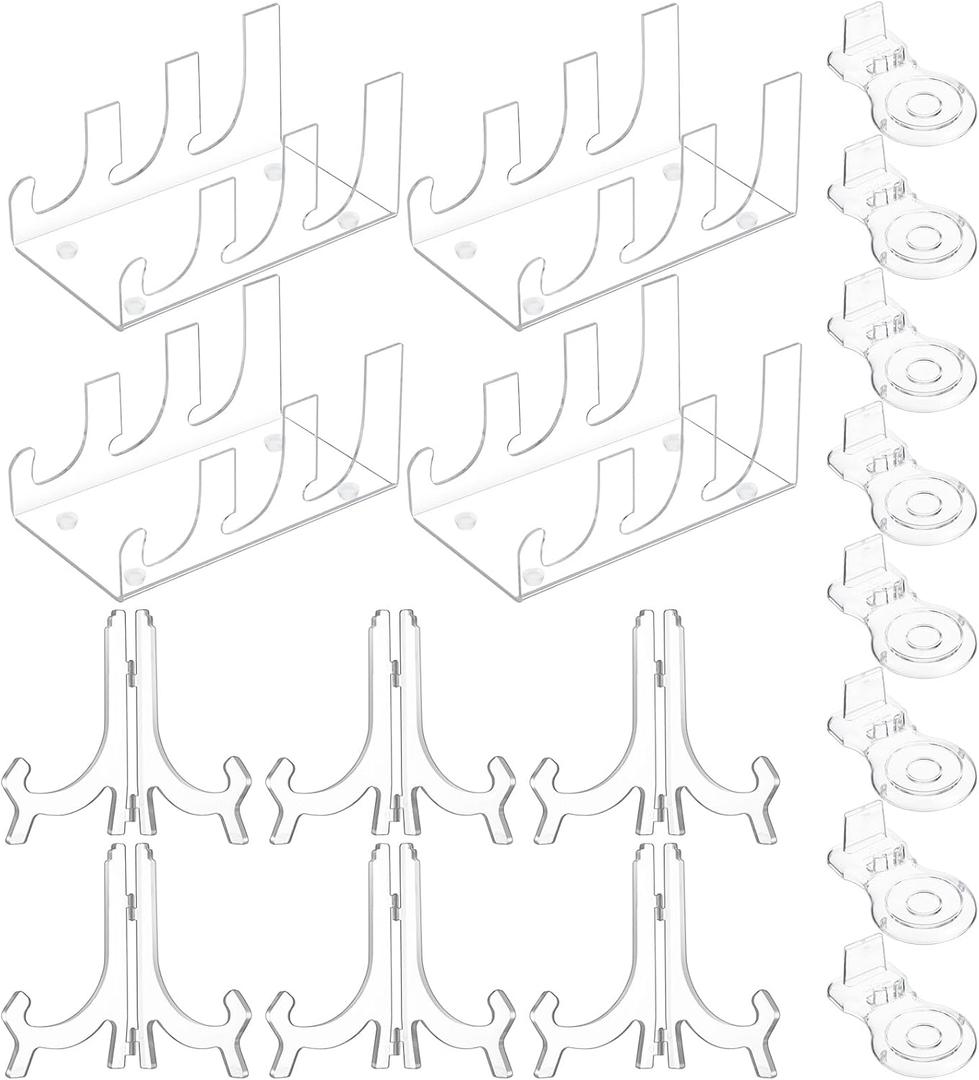 18 Pcs Acrylic China Dinnerware Display Stand 6 Pcs 7 Inch Acrylic Easel Holder 8 Pcs Tea Cup Display Stand 4 Pcs 3 Tiers China Plate Holder for Dinner Utensils Tableware, Picture 18 Pcs Acrylic China Dinnerware Display Stand 6 Pcs 7 Inch Acrylic Easel Holder 8 Pcs Tea Cup Display Stand 4 Pcs 3 Tiers China Plate Holder for Dinner Utensils Tableware, Picture