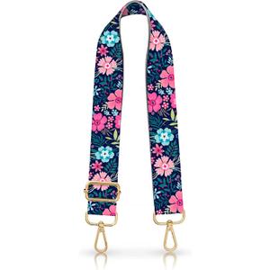 Wide Purse Strap Replacement Crossbody Handbag Shoulder Strap Adjustable Bag Straps Replacement (Luxury Purple flowers)