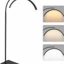 Half Moon Lash Light for Eyelash Extensions & Estheticians, Dimmable LED Lash Lamp with Flexible Gooseneck, Shadow-Free Moon Light for Lash Tech, Tattoo, SPA, Eyelash Lamp, Black