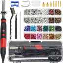 Catcan Hotfix Applicator Tool, Hotfix Rhinestones Applicator Bedazzler Kit with 2 Boxes AB Crystal Rhinestones Picker Tool, 7 Tips/Tweezers/Pencil/Brush DIY for Crafts
