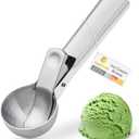 Premium Ice Cream Scoop with Trigger Ice Cream Scooper Stainless Steel, Heavy Duty Metal Icecream Scoop Spoon Dishwasher Safe, Perfect for Frozen Yogurt, Gelatos, Sundaes, Medium Silver