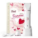 Pubic Hair Trimmer Women - Electric Razors for Women's Body Groomer, Replaceable Ceramic Blade Heads, Face Hair Remover Head, USB-C&Dock Charging, Waterproof&Easy Cleaning (White)