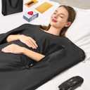 MIXC Infrared Sauna Blanket with Arm Holes for Home Use, Portable Design and Full Body Detox & Relaxation, Highest 176, 20-60 Minutes Timer, 6 ft x 2.65 ft Black