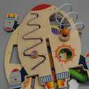 Wdmiya Space Wooden Activity Cube Toys for Baby, Montessoritoys for 1 Year Old Boy & Girl Birthday Gifts, Sensory and Educational 1st Birthday Gifts, Busy Board Toys for Baby Boy (Yellow)