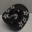 SHENYI Cowgirl Hat and Bandana and Heart Sunglasses Glitter Rhinestone Star Cowboy Hat Western Sparkly Hats for Women Men (One Size-Medium, Black)