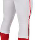 Champro Women's Tournament Traditional Low-Rise Softball Pants with Braid, White, Medium