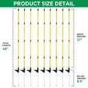 50 Pcs 46"Fiberglass Step in Electric Fence Posts,Portable Temporary Stakes