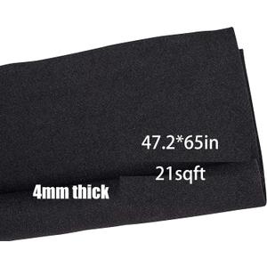 Black Speaker Box Carpet Fabric 47×65in 21.25 Sqft, Heavy Duty Polyester Automotive Carpet Roll for Car Trunk Truck RV Boat Subwoofer Box Liner, Easy to Cut & Mold