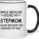 Jogskeor I Smile Because You Are My Stepmom Coffee Mug, Stepmom Mothers Day Birthday Christmas Gifts for Stepmom Bonus Mom