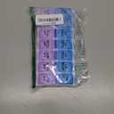 EZY DOSE Weekly AM/PM Pill Organizer, 7-Day Vitamin Container and Daily Medication Box with Large Pop-Out Compartments, 2 Times a Day Pill Holder, Blue and Purple Lids, Travel-Friendly Design