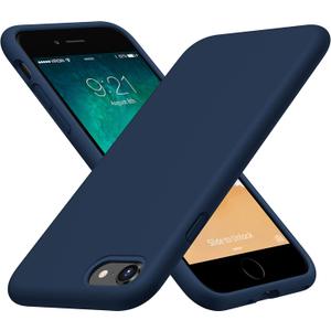 CellEver Heavy-Duty Silicone Case for iPhone SE 2022 (3rd Gen)/iPhone SE 2020 (2nd Gen)/iPhone 8/7 - Military Drop Protection, Elevated Screen & Camera Protection, Scratch-Free Interior, Navy Blue