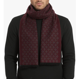 CUDDLE DREAMS Men's Silk Scarves for Winter, 100% Mulberry Silk Brushed, Luxuriously Soft & Warm, Decent Box Packed, Color: Diamond Wine, Dimensions: 71 x 12 inches / 180 x 30 cm.