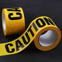 Yellow Caution Tape 2 Pack, 3" x 656FT Total Yellow Warning Tape Halloween Caution Tape Roll, Construction Tape for Danger Hazard Areas Crime Scene Halloween Party Decorations (2 Pack 656FT)