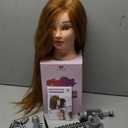 28" Mannequin Head Human Hair - 80% Real Hair Mannequin Head, Cosmetology Manikin Doll Head for Hair Styling, Hairdressing Training Head for Braiding Practice Curling with Table Clamp Styling Set (Brown)