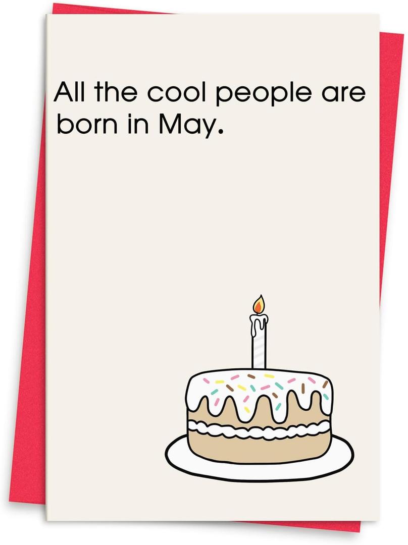 3 x Funny May Birthday Card for Women Men, Happy May Birthday Gifts for Him Her with Envelope - 5 x 7 in