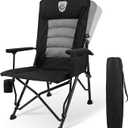 TOBTOS Oversized Camping Chairs for Adults with Adjustable High Backrest - Heavy Duty Folding Chairs Support up to 330lbs with Cup Holder & Side Pocket for Camping, Beach, Fishing, Lawn
