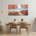 YDYSUNE Landscape Nature Wall Art - Forest Artwork for Walls - Scenery Canvas Wall Art - Orange Painting for Living Room - Farmhouse Decor - Wall Pictures for Bedroom 2040IN (20L" x 40W")