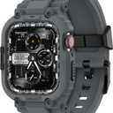 amBand M1 Sport Case Band for Apple Watch Ultra 3/2/1 & SE 3/2/1 & Series 11 10 9 8 7 6 5 4 3 49mm 46mm 45mm 44mm 42mm 41mm 40mm 38mm, Shockproof & Scratch Resistant Rugged Bumper for Men (Gray)