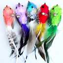5 x Cat Feather Toys Refill, 5 Pieces Cat Wand Attachments Feathers Bird Toy for Indoor Cats