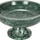 Bloomingville Marble Footed Pedestal Bowl, Green