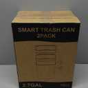 2 Pack 2.7 Gal Bathroom Trash Can with Lid, Automatic Trash Can Small Smart Garbage Can Touchless, Slim Motion Sensor Waterproof Plastic Trash Bins for Bedroom Office Kitchen Toilet Black