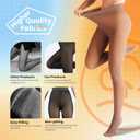 Caprilite 2 Pairs Women Fleece Lined Tights-Fake Translucent Leggings High Waist Pantyhose Sheer Thick Warm Tights For Women (L)