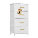 DWVO Dresser with 4 Drawers - Fabric Storage Tower, Organizer Unit for Living Room, Hallway, Closets