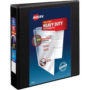 Avery Heavy-Duty 1.5 Inch Binders 3 Ring, View Binder, 1.5 Inch EZD Ring, Black, Sturdy (79695)