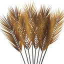 SNAIL GARDEN 8Pcs Fall Artificial Palm Leaves, 26.4" Faux Palm Fronds Autumn Tree Leaf with Stem Branches for Home Tall Vase Halloween Indoor Outdoor Table Centerpiece Fireplace Decor