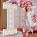 imprsv 4FT Marquee Light Up Letters for Birthday Party Decorations Large Marquee Letters for Wedding Event Bridal Shower Engagement Anniversarty Party Decor,Letter I
