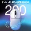 ATTACK SHARK X3 Wireless Gaming Mouse, 49g Ergonomic Computer Mouse, Triple Modes PAW3395 26K DPI Optical Sensor, 200h Battery Life, Programmable Buttons, Gaming Accessories for PC/Laptop/Mac (White)