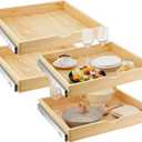 4 Pack Wooden Pull out Tray Cabinet Organizer, 24'' X 21''