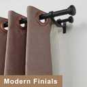 Modern Double Curtain Rods, Matte Black Curtain Rod 72-144 Inch Length Drapery Rods with Simple Decorative End Caps 1 Inch Front and 5/8 Inch Diameter Back Dual Curtain Rod Telescoping Window Rods