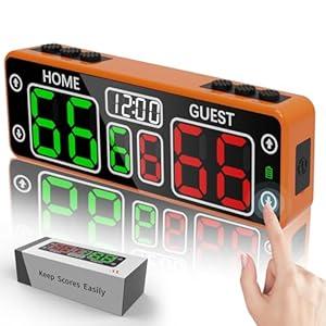 YZ Upgraded Digital Scoreboard with Timer, Mini Magnetic Electronic Scoreboard, LED Portable Scoreboard Basketball, Cornhole Score Keeper for Indoor&Outdoor Games