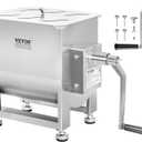 VEVOR Manual Meat Mixer, 30 Pound Capacity Tank Meat Processing Equipment, Stainless Steel Meat Mixer, Sausage Mixer Machine with Lid and Handle, Ground Beef Hand Mixer, Silver