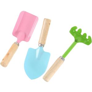 DOITOOL Kids Garden Tool Set Toy, Mini Rake and Spade with Wooden Handle - Small Gardening Tools Set for Succulent, Bonsai and Pot Plants