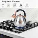 Tea Kettle Stovetop Whistling Kettle Teapot, 3Quart Tea Pot Stainless Steel Teakettle for Stove Top with Heat Proof Ergonomic Handle