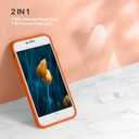 Miracase Ultra Slim Designed for iPhone SE 2022(3rd Gen)/iPhone SE 2020(2nd Gen)/iPhone 7/iPhone 8 Case with Screen Protector, Multi-Color Silicone Shockproof Phone Case(Orange)