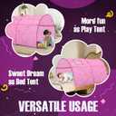Alvantor Starlight Bed Canopy Dream Play Tents Playhouse Privacy Space Twin Sleeping Indoor Stars Boys Girls Pop Up Portable Frame Curtains Pink, Patent Pending