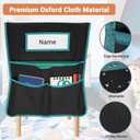 24 Pack Chair Pockets for Classrooms, 20 x 17 Inch Seat Sacks for Classroom Chairs k-2 with Name Slots, Tags and 3 Pockets, Suitable for Kindergarten, School, Home, Office (Black)