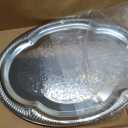 4-Pack Large Silver Serving Tray 20.3 x 15.2 Inch Mirror Platter Set for Party, Wedding, Birthday, Christmas, Appetizers, Desserts, Food Display, Kitchen Table, Buffet