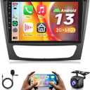 2G+64G Android 13 Car Radio for Mercedes Benz E Class W211 E200 CLS E320 E500 E350 W219 2002-2010 with Carplay Android auto GPS WiFi, Rimoody 9 Inch Touch Screen Bluetooth FM Mirror Link + Camera