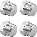 Outer Hex Head Thread Pipe Plug Fitting 3/4" NPT Male,304 Stainless Steel (pack of 4)