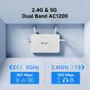 U-SPEED AC1200 WiFi Router Dual Band Wireless Internet Router, Speed Up to 1.2 Gbps, 4 x 1000 Mbps Gigabit Ethernet Ports, Bridge/Repeater Mode, Guest Network, IPV6, EasyMesh, Parental Controls