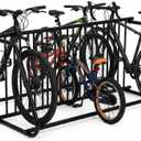 Heavy Duty Commercial Bike Rack for 5-10 Bikes, Outdoor Steel Bicycle Parking Stand, Freestanding Garage Bike Storage Organizer, Grid Bike Rack for Retail, School, Backyard, Bike Shop(Double-Side)