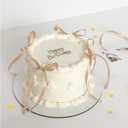 30 Pack Brown Bow Cupcake Toppers Birthday Brown Ribbon Bows Cake Toppers for Coquette Bow Birthday Cake Bows High Footed Cup Balloon Wall Decorations Baby Shower Wedding Anniversary Party Supplies