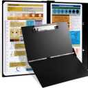 Nursing Clipboard with Nursing and Medical Edition Cheat Sheets Nursing School Essentials - Aluminum Foldable Nurse Clip Boards Essential Accessory for Efficient Patient Care (Black)