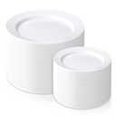 Amazon.com: FLOWERCAT 200PCS White Plastic Plates Disposable Plates for Party - Heavy Duty Plastic Plates - 100 10" Dinner Plates and 100 7" Salad Plates for Christmas,Thanksgiving Parties New Year and Events : Health & Household
