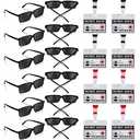 Umigy 24 Pcs Secret Agent Name Tags and See Behind You Sunglasses Secret Agent Badge Rear View Mirror Sunglasses Detective Glasses for Escape Room Party Favors Detective Party Supplies