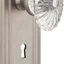 Nostalgic Warehouse Mission Plate with Keyhole Oval Fluted Crystal Glass Knob, Single Dummy, Satin Nickel